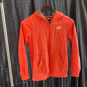 Nike girls zip up hoodie, used